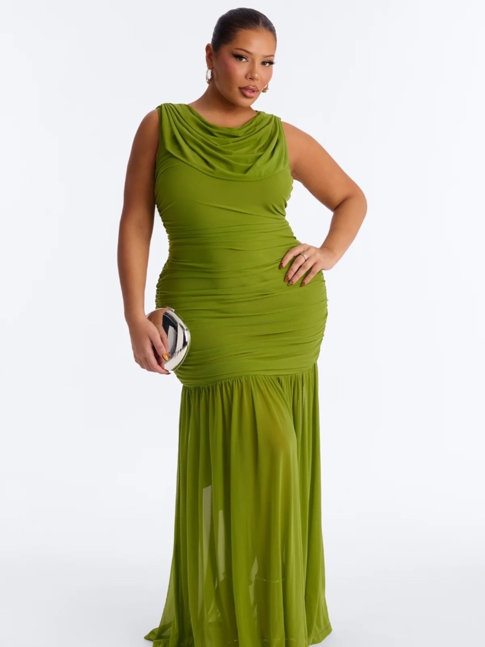 Ruched Green Gown (NWT) - XL